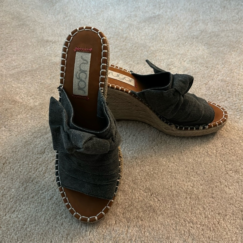 Sugar denim wedge sandals